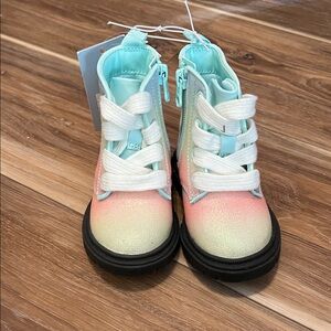 Cat & Jack Kids' Glitter Pastel Lace-Up Boots